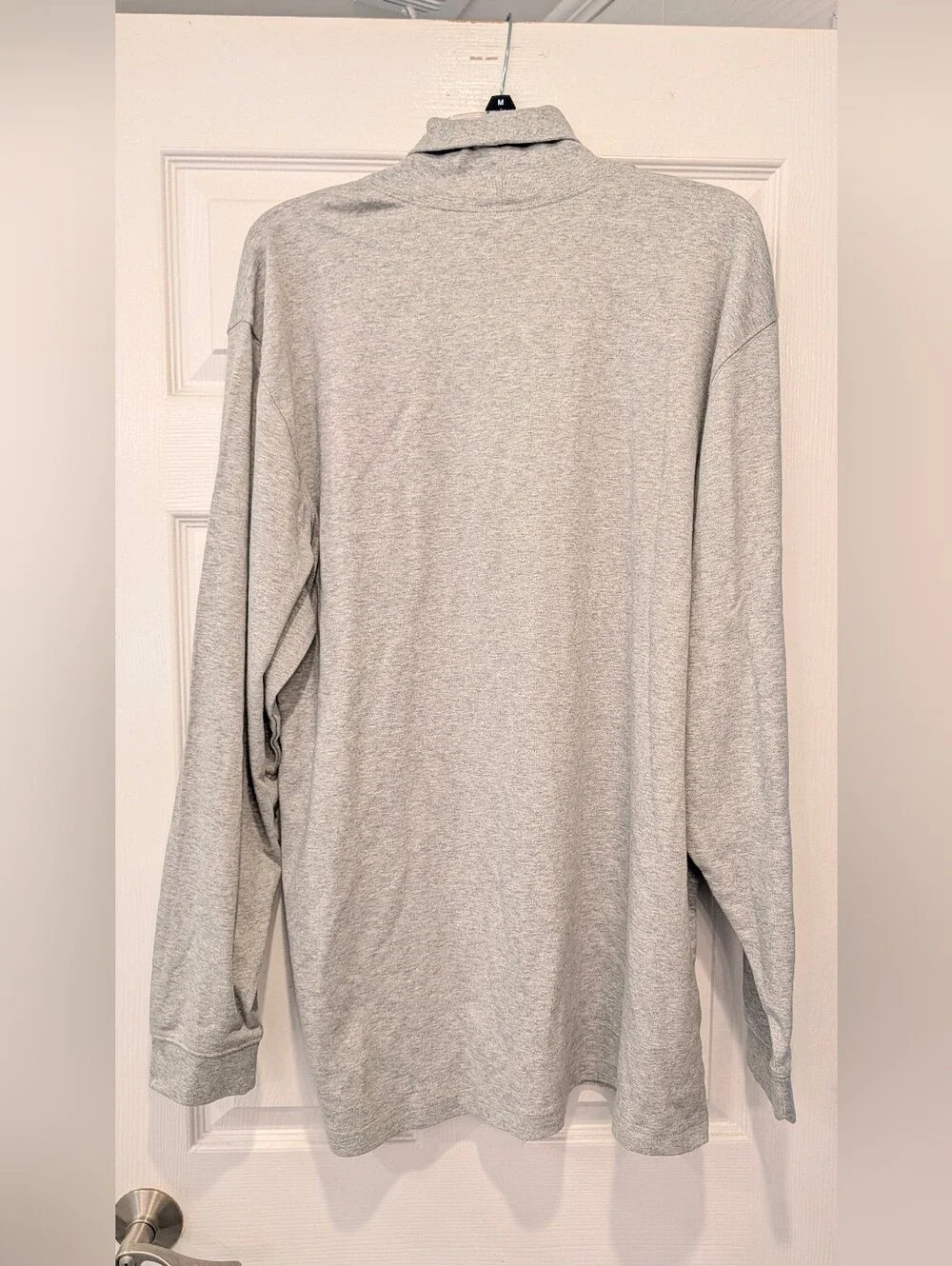 L.L. Bean Men XL Tall Carefree Unshrinkable Mockneck Turtleneck Shirt Gray